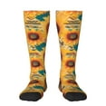 thumbnail image 2 of Picia Women Crew Soft Moisture-wicking Socks Beautiful Bohemian Sunflower Pattern Design Cotton Socks, One Size fit All, 2 of 9