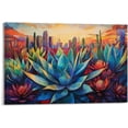 thumbnail image 5 of Arte Mural: Agaves y Cactus con Ciudad al Atardecer, Decoración para Hogar y Negocios, 5 of 5