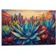 thumbnail image 5 of Arte Mural: Agaves y Cactus con Ciudad al Atardecer, Decoración para Hogar y Negocios, 5 of 5