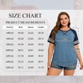 thumbnail image 2 of LANREMON Women Tops Plus Size Color Block Loose Summer Short Sleeve T Shirts Casual Crewneck Skyblue Baseball Tee Blouses Size 16 Plus, 2 of 6