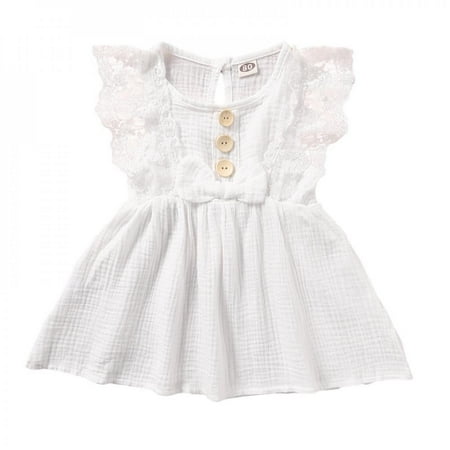 

Clearance!Baby Girl Ruffle Short Sleeve Dress 0/3 Months - 24 Months