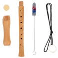 thumbnail image 1 of WEUVEB 1Set Beginner German Style Recorder Flute Wooden Instrument with Detachable Two Sections, 1 of 7