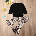 thumbnail image 5 of Toddler Kid Baby Girls Leopard Clothes Long Sleeve Sweatshirt Tops Flare Leggings Pants Outfits Set, 5 of 7