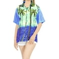thumbnail image 5 of LA LEELA Button Down Shirt for Women Casual Summer Beach Party Blouse Shirt Hawaiian TShirts Short Sleeve Dress Shirts Tops Blouses for Women M Tall Branch, Bright Blue, 5 of 5