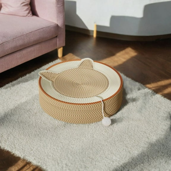 Cat Scratcher Board Pet Bed, Cute Wear Resistant Anti Slip Sisal Cat Scratching Lounge Bed