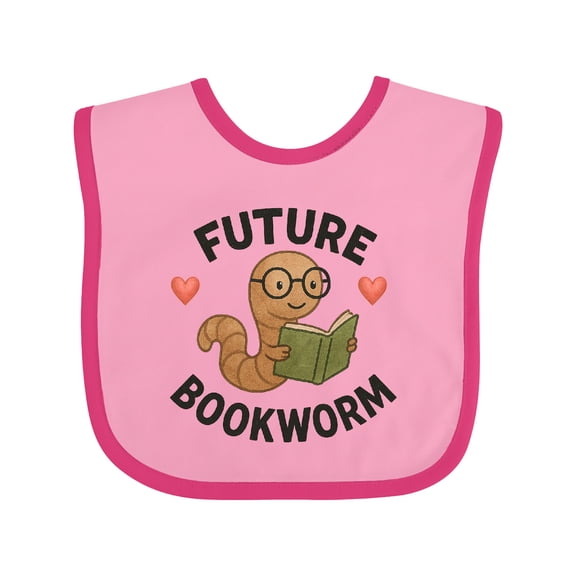 Inktastic Future Bookworm Cute Worm Reading Boys or Girls Baby Bib