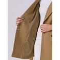 thumbnail image 5 of INSPIRE CHIC Women's Notch Lapel Double Breasted Belted Mid Length Trenchcoat XS Camel, 5 of 6