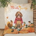 thumbnail image 3 of Happy Thanksgiving Bloodhound with Turkey Pumpkins Autumn Vibes Quilt Blanket Dog Lover Cozy Comforter Throw Blanket - 12018, 3 of 5