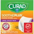 thumbnail image 3 of Curad SoothePlus Large Gauze Pads Eliminate Bacteria Odors, 25ct, 6-Pack, 3 of 7