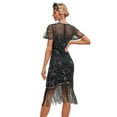 thumbnail image 3 of IDOPIP 1920s Flapper Dresses for Women Great Gatsby Dresses Sequin Fringed Roaring 20s Cocktail Dress, 3 of 5