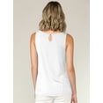 thumbnail image 4 of Made by Johnny Women's Summer Sleeveless Pleated Back Closure Casual Tank Tops XL WHITE, 4 of 6