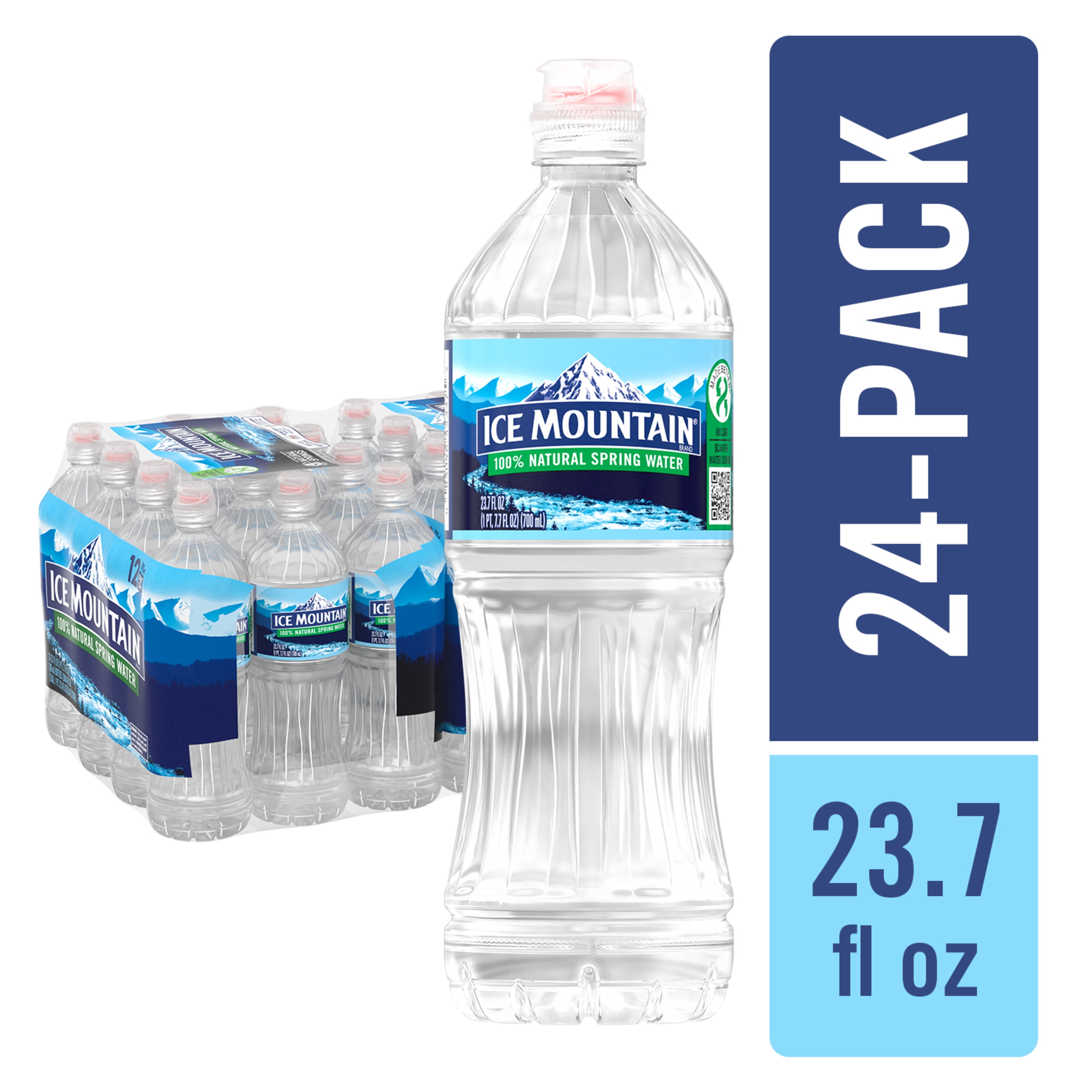 ICE MOUNTAIN Brand 100 Natural Spring Water, 23.7ounce plastic