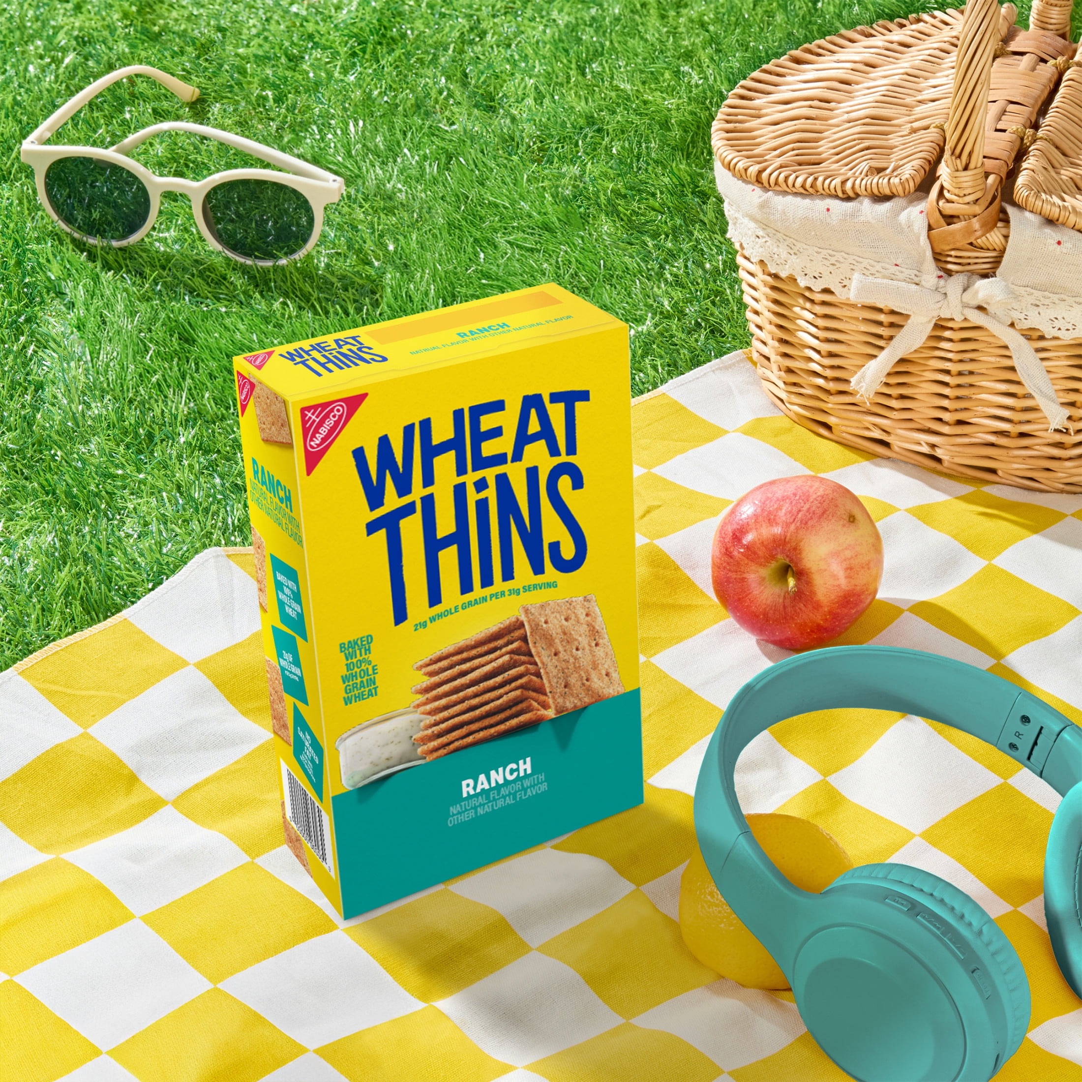 WHEAT THINS Ranch-Flavored Snacks, Whole Grain Wheat Crackers, Snack Crackers, 8.5 oz