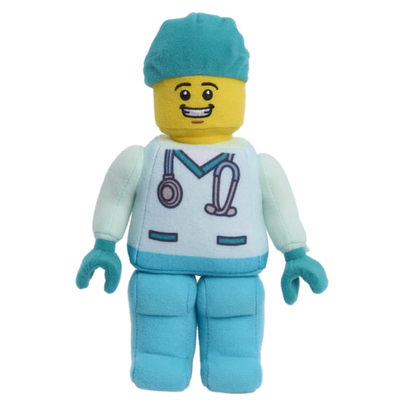 LEGO® Minifigure Small Plush Doctor, Soft Collectible Medical Plush Toy Inspired by LEGO Minifigures, Career Character Plush for Kids and Collectors, by Just Play, Ages 4