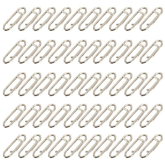 Necvior 50 Pcs/Pack Powerful Stainless Steel Fishing Fast Link Clips Lock Snaps Quick Lure Change Connector for Freshwater Saltwater Tackle