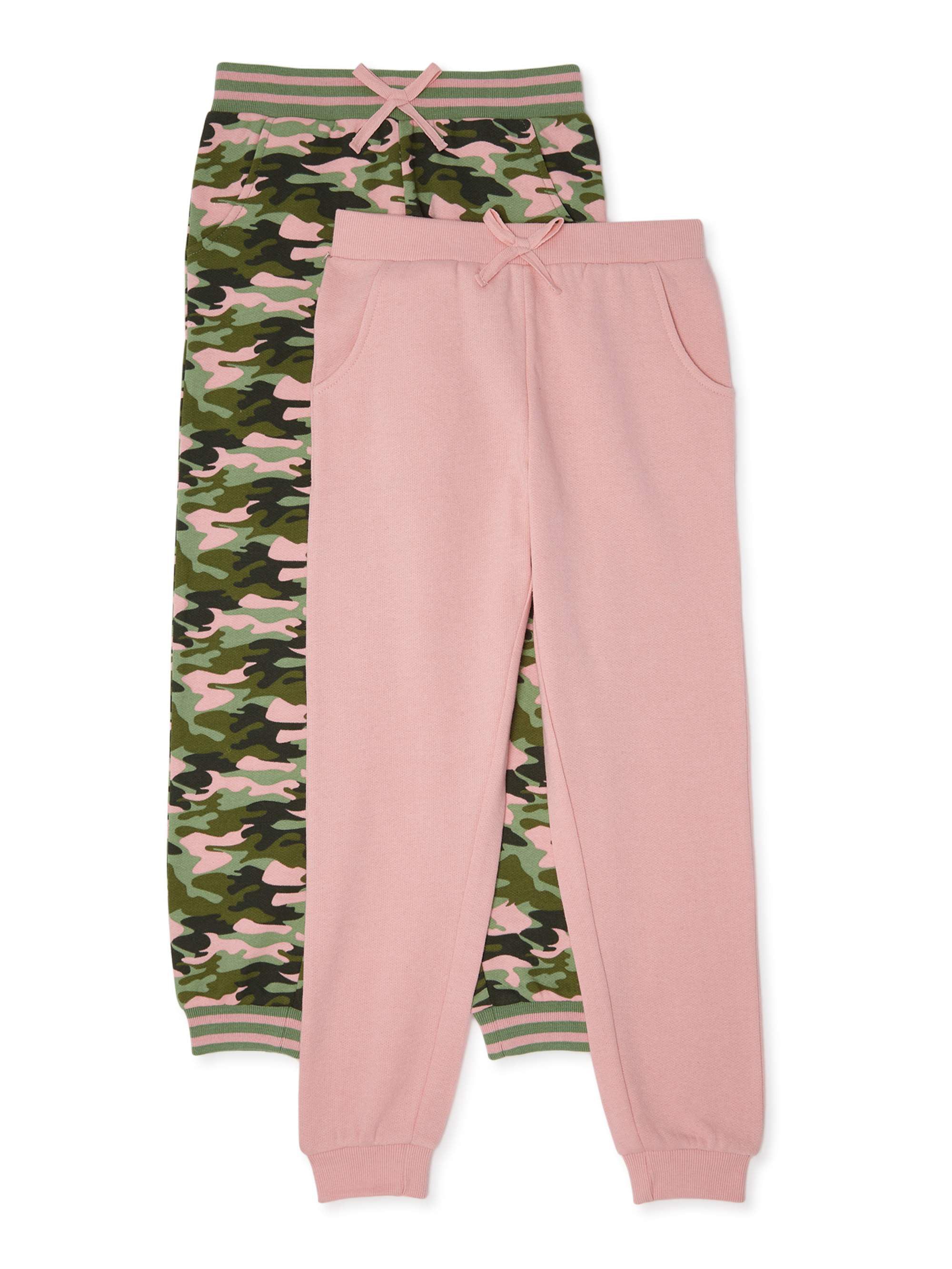girls kids pink soft cargo cuffed elasticated waist joggers trousers age 6-14 
