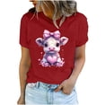 thumbnail image 2 of Meichang T-shirts Graphiques pour Femmes T-shirts Valentines Day Imprimé Amour Doux Manches Courtes Col Rond Chandail Ample Décontracté pour les Vacances, 2 of 5