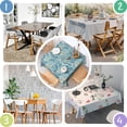 thumbnail image 4 of Blue Pioneer Flower Square Tablecloth,Waterproof Square Table Cover,Wipeable Spillproof Washable Table Cover for Home Kitchen Party Decor 42"X42"(107x107cm), 4 of 6