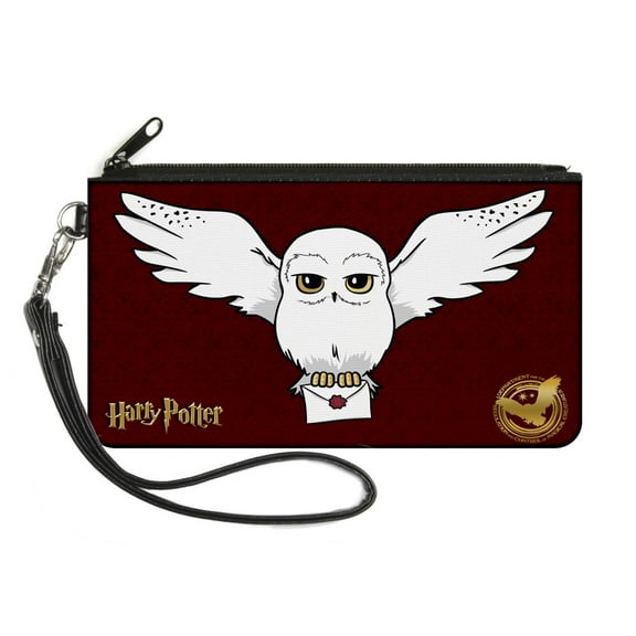 The Wizarding World of Harry Potter Wallet, Zip Clutch, Harry Potter Hedwig Delivery Pose DRCMC Icon Reds Golds, Canvas
