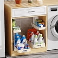 thumbnail image 2 of Paquete de 2 organizadores y almacenamiento para debajo del fregadero, color beige en forma de L, para debajo del baño, organizador de almacenamiento debajo del fregadero (Beige), 2 of 4
