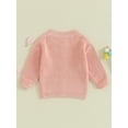 thumbnail image 4 of Bagilaanoe Newborn Baby Girl Knit Cardigan Long Sleeve Sweater Knitwear Coat 3M 6M 12M 18M Infant Fall Casual Tops Outwear, 4 of 8