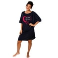 thumbnail image 2 of Women's Short Sleeve Printed Moon Design Long Tee Dorm T-shirt Nightgown sleepwear One Size, Navy, 2 of 5