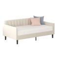 thumbnail image 6 of Same as B083121461 Elena Twin Size Beige Velvet Upholstered Daybed, Ribbed Tufted Backrest, Daybed in Lavish Modern Design, Richly Hued Foam Comfort, 6 of 8