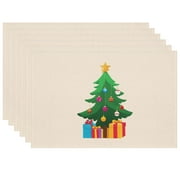 Christmas Placemats Non-Slip Christmas Tree Cute Presents Doormat Washable New Year's Eve Christmas Modern Christmas Decor for Home Office Deco (17.7x13in)