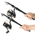 thumbnail image 2 of Lixada Fishing Rod Reel Combo Fiberglass Telescopic Fishing Rod Spinning Reel Fishing Line Lures Hooks Jigs Swivels Saltwater Freshwater Travel Fishing Accessories Kit, 2 of 10