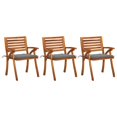 thumbnail image 3 of vidaXL 1/2/3/4/8x Solid Acacia Wood Chairs with Cushions Garden Multi Colors, 3 of 60