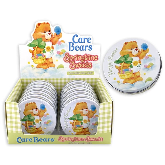 Care Bears Springtime Sweets Sour Green Apple Bear Shaped Candies in Tin, 1.5 oz, 12-Count