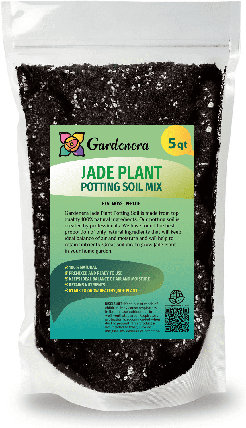 ⭐ Premium Jade Plant Potting Soil Mix (5 Quart Bag)