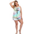 thumbnail image 5 of HDE Women's Plus Pajama Set Sleepwear PJ Short Sets Coffee Tie-Dye 2X, 5 of 5