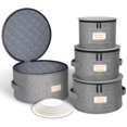 thumbnail image 1 of Contenedores de almacenamiento para vajilla china punemi, juego de 4 apilables, gris, 1 of 7