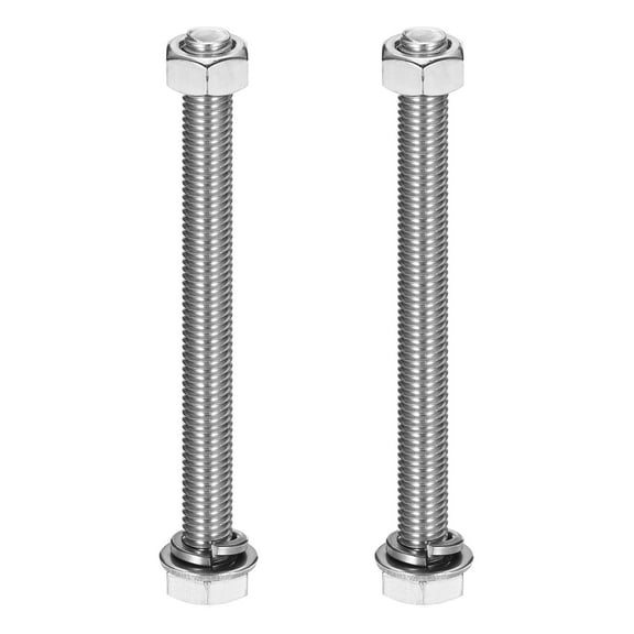 M10 x 110mm 304 Stainless Steel Hex Head Screws Bolts, Nuts, Flat & Lock Washers Assortment Kit, 2 Sets