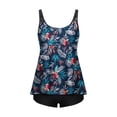thumbnail image 5 of Sakmal Bathing Suit for Women Tankini Swimsuits Blue Floral 2 Piece Tummy Control Swimsuit for Women 2024, 5 of 5