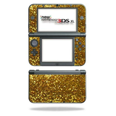 MightySkins NI3DSXL2-Gold Glitter Skin Decal Wrap for New Nintendo 3DS XL 2015 - Gold Glitter Each Nintendo 3DS XL (2015) kit is printed with super-high resolution graphics with a ultra finish. All skins are protected with MightyShield. This laminate protects from scratching  fading  peeling and most importantly leaves no sticky mess . Our patented advanced air-release vinyl guarantees a perfect installation everytime. When you are ready to change your skin removal is a snap  no sticky mess or gooey residue for over 4 years. You can t go wrong with a MightySkin. Features Nintendo 3DS XL (2015) decal skin Nintendo 3DS XL (2015) case Nintendo 3DS XL (2015) skin Nintendo 3DS XL (2015) cover Nintendo 3DS XL (2015) decal This is Not A Hard Case It is a vinyl skin/decal sticker and is Not made of rubber  silicone  gel or plastic. Durable Laminate that Protects from Scratching  Fading & Peeling Will Not Scratch  fade or Peel No Sticky Mess Nintendo 3DS XL (2015) Not IncludedSpecifications Design: Gold Glitter Compatible Brand: Nintendo Compatible Model: 3DS XL (2015) - SKU: VSNS51646