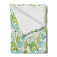 thumbnail image 2 of Leaves Soft Flannel Fleece Throw Blanket, Doodle Birds and Flowers with Foliage Hearts Ornamental Print, Cozy Plush for Indoor and Outdoor Use, 70" x 90", Charcoal Grey Pale Green, by Ambesonne, 2 of 5