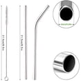 thumbnail image 2 of Popote de acero inoxidable 16 piezas 8 rectos 8 curvos 21.6 cm con 2 cepillos limpieza compatible con taza Stanley de 20 oz, 2 of 5