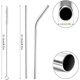 thumbnail image 2 of Popote de acero inoxidable 16 piezas 8 rectos 8 curvos 21.6 cm con 2 cepillos limpieza compatible con taza Stanley de 20 oz, 2 of 5