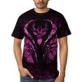 thumbnail image 4 of LAOLIUSN Men's Pink Deer Graphic T Shirt, Antler Hunting Camo Tee, Wildlife All Over Print Crew Neck Short Sleeve Shirt, S-4XL, 4 of 7