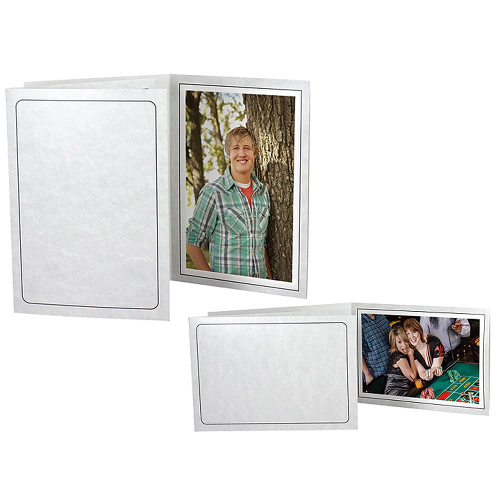 Printed Gray Marble 4x6 Event Photo Folders Vertical (25 Pack