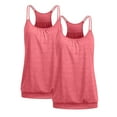 thumbnail image 1 of Lmnyox 2 PCS Women's Camisole Tops Racerback Spaghetti Strap Sleeveless Tank Tops Summer Basic Tank Shirts, 1 of 1