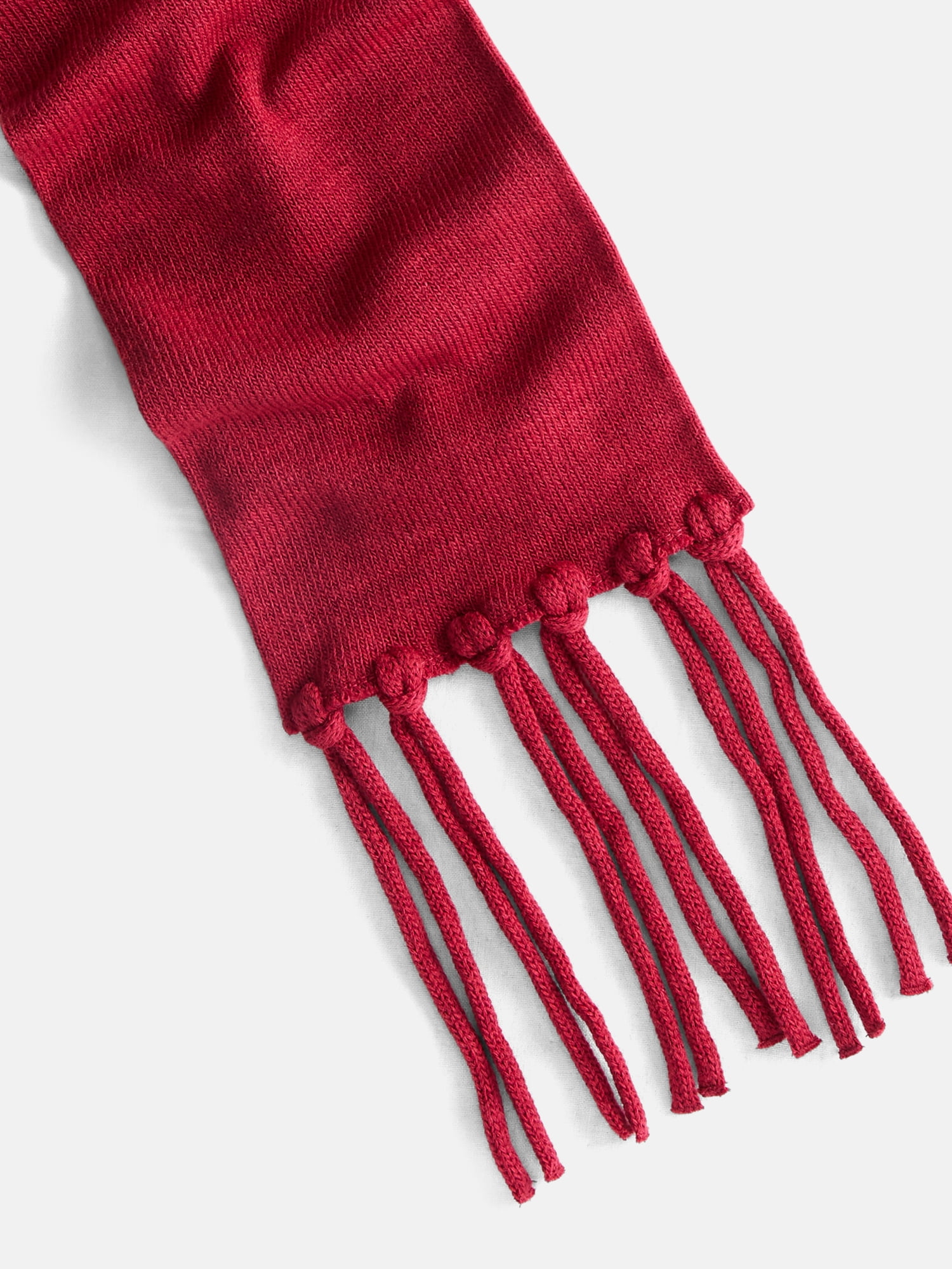 No Boundaries Women's Solid Scarf with Fringe, Red Candy