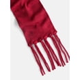 thumbnail image 3 of No Boundaries Women's Solid Scarf with Fringe, Red Candy, 3 of 4