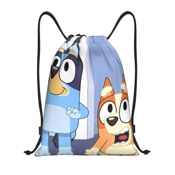 Netaao Bluey for Drawstring Backpack Bag Sport Gym Sackpackfor Sports, Gym, Travel, Swimming, Beach-Small