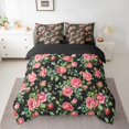 thumbnail image 2 of Homewish Rustic Rose Flower 7-Piece Twin Bedding Sets,Country Plant Bedding Comforter Set,Pink Green Black Sheet Sets For Girl Kids,Breathable Home Decor Reversible, 2 of 8
