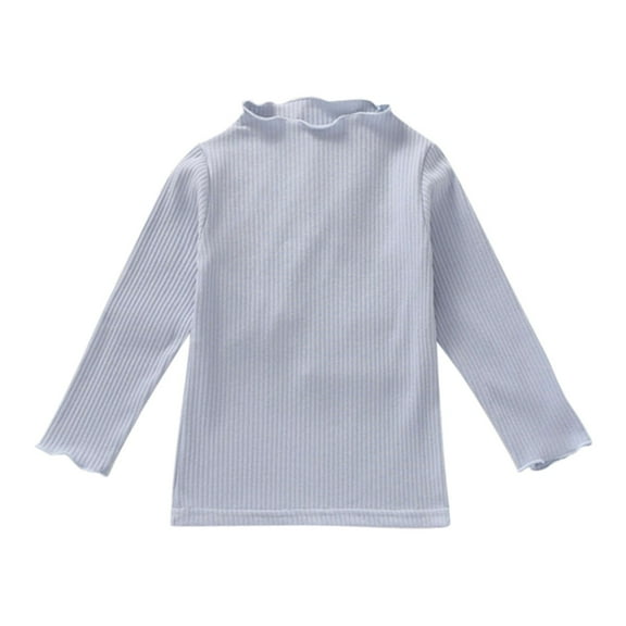KAUOD Kids Girls Knit Long Sleeve Shirts High Neck Plain Soft Ribbed Pullover Sweater Toddler Fall Comfy Casual Sweater