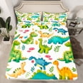thumbnail image 2 of Castle Fairy Cute Dino Twin Sheet Sets,Jungle Wildlife Dinosaur Bedding, 2 of 7