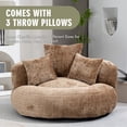 thumbnail image 4 of Villeston Oversized Bean Bag Chair for Adults & Kids, Chenille Lazy Bean Bag Sofa with Wrap-Around Backrest & Pillows for Bedroom, Living Room, Playroom,Coffee, 4 of 8